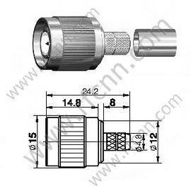 TNC masculino para conector RF LMR200