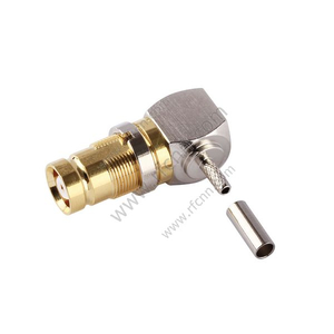 1,6 / 5.6 Ângulo direito do crimp do fêmea para Kings 75-3.0-RF Connector