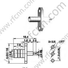Conector de RF Micro-Strip de Flange masculino SMB