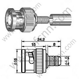 BNC masculino para conector RG58 RF